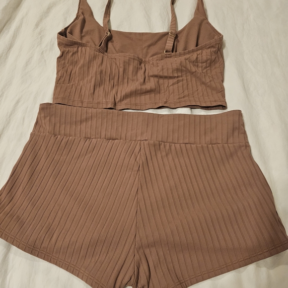 Shade & Shore Ribbed Tan Intimate Set - Picture 2 of 6